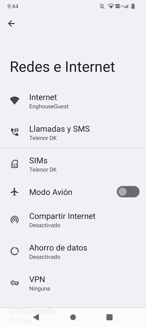 Seleccione Compartir Internet