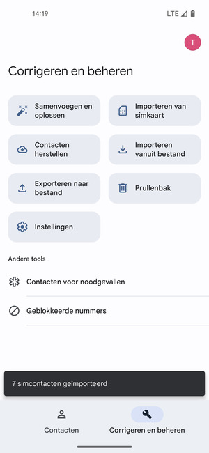 Uw contactpersonen worden opgeslagen naar uw Google-account en naar uw telefoon de volgende keer dat Google gesynchroniseerd wordt.