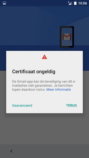 Selecteer TERUG