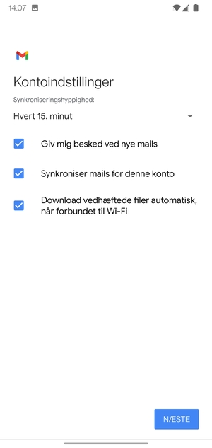 Vælg NÆSTE