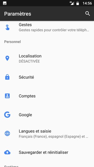 Retournez au menu Paramètres et sélectionnez Comptes