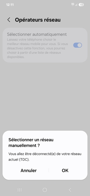 Sélectionnez OK