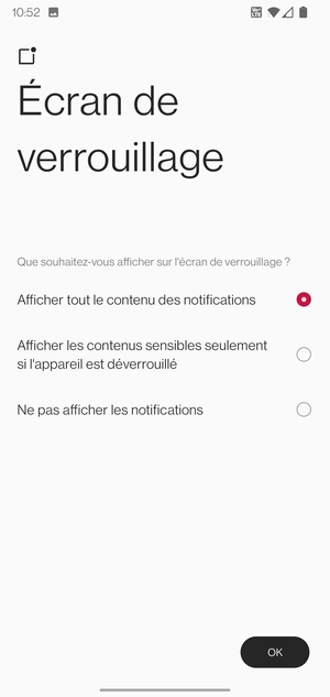 Sélectionnez votre option préférée et sélectionnez OK
