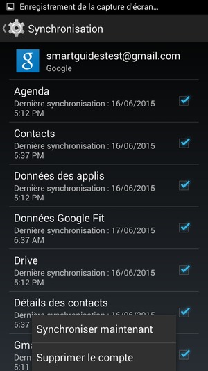Sélectionnez Synchroniser
maintenant