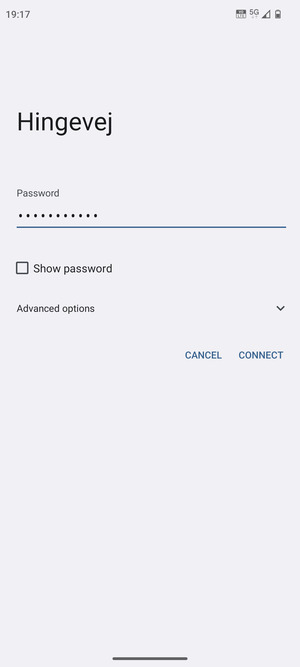 Enter the Wi-Fi password and select CONNECT