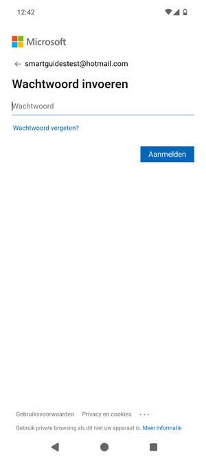 Voer uw wachtwoord in en selecteer Aanmelden