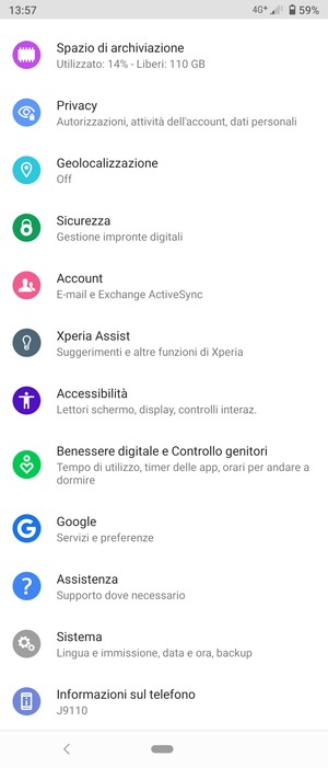 Scorri e seleziona Sistema