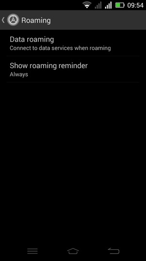 Select Data roaming