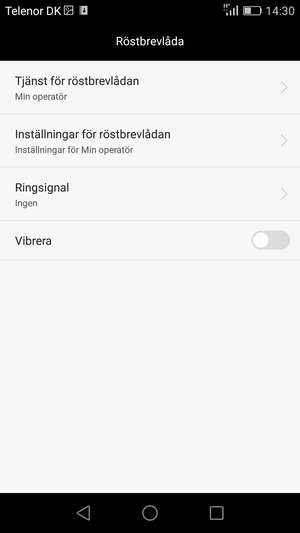 Välj Tjänst för röstbrevlådan