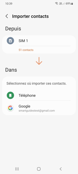 Sélectionnez  Google