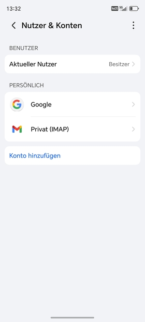 Wählen Sie Google