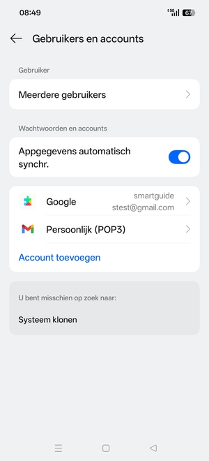 Selecteer uw Google-account