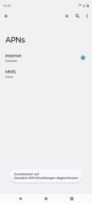 Wählen Sie Neuer APN