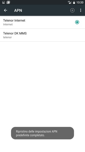 Seleziona Nuovo APN