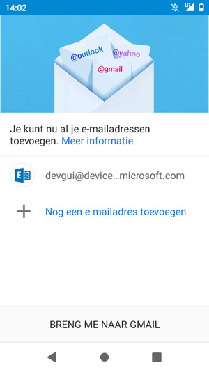 Selecteer BRENG ME NAAR GMAIL
