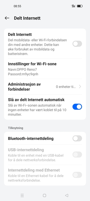Slå på Delt Internett