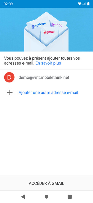 Sélectionnez ACCÉDER À GMAIL