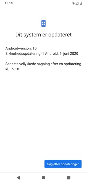 Hvis din telefon er opdateret, vil du se følgende skærmbillede