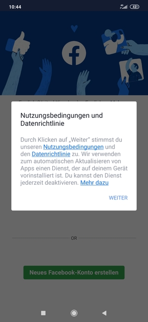 Wählen Sie WEITER