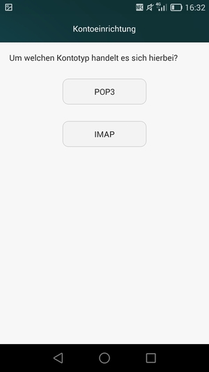 Wählen Sie POP3 oder IMAP