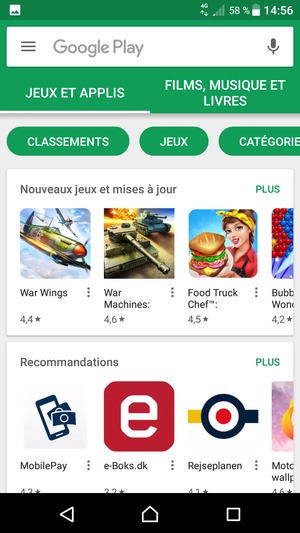 Sélectionnez la barre de Recherche