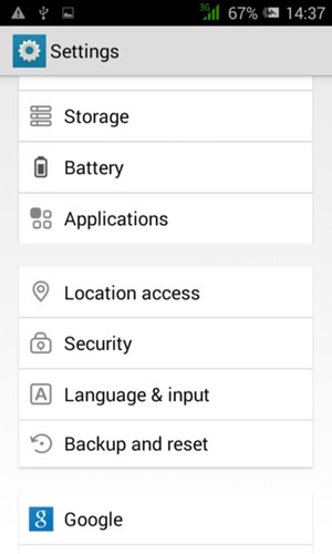 Return to the Settings menu and scroll to and select Location access