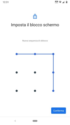 Disegna nuovamente la sequenza di sblocco e seleziona Conferma