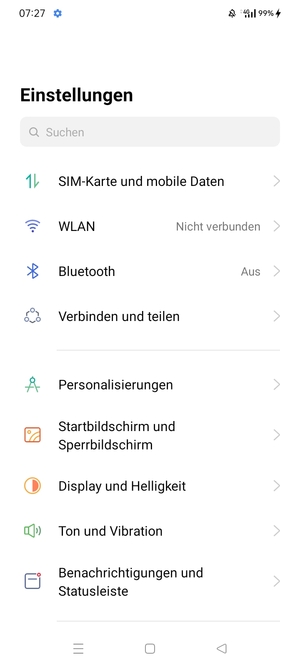 Wählen Sie SIM-Karte und mobile Daten