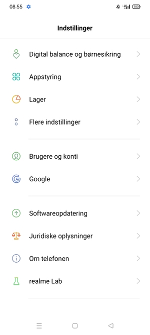Vælg Softwareopdatering