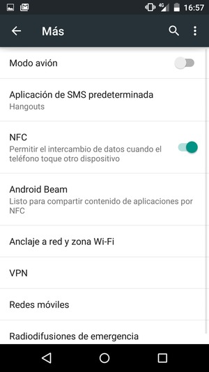 Seleccione Anclaje a red y zona Wi-Fi / Módem y zona Wi-Fi