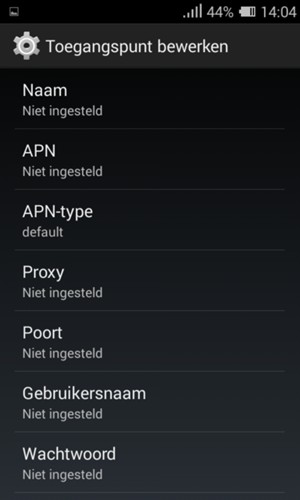 Voer internetgegevens in