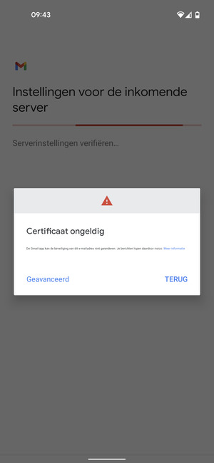Selecteer TERUG
