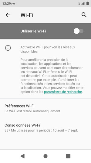 Activer le Wi-Fi