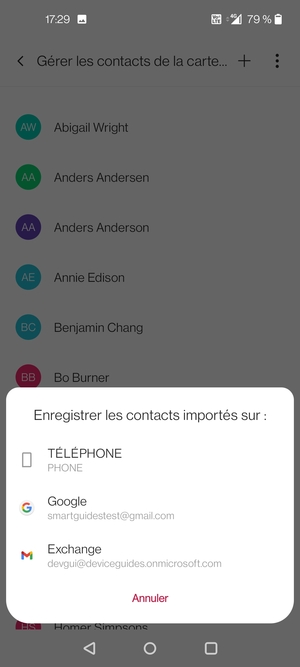 Sélectionnez votre compte Google