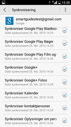 Kontroller at Synkroniser Kontaktpersoner / Kontakter er valgt