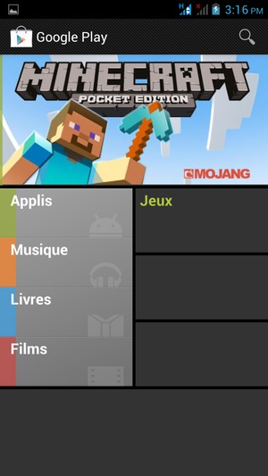 Sélectionnez le bouton de Recherche
