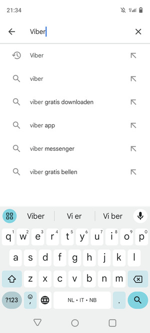 Voer de app-naam in en selecteer Zoeken