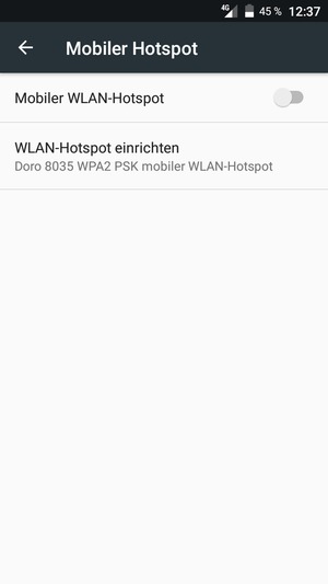 Wählen Sie WLAN-Hotspot einrichten