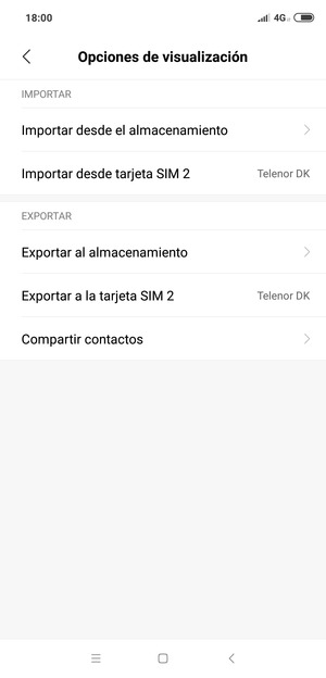 Seleccione Importar desde tarjeta SIM