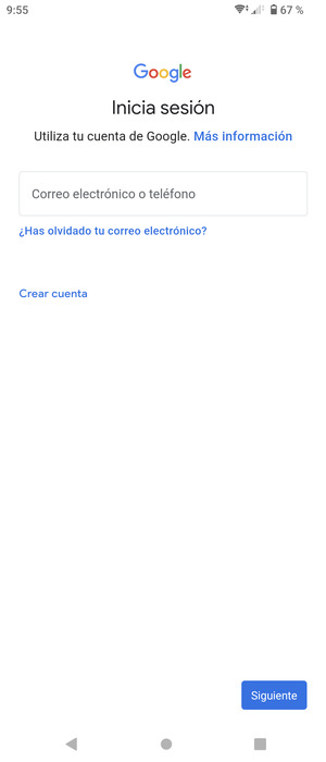 Introduzca su dirección de Gmail y seleccione Siguiente