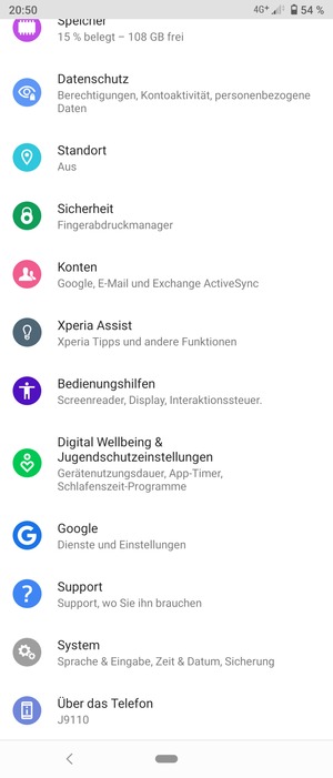 Scrollen Sie und wählen Sie System
