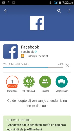 Wacht tot de download beëindigd is