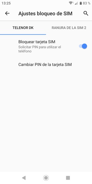 Seleccione Public y Cambiar PIN de la tarjeta SIM