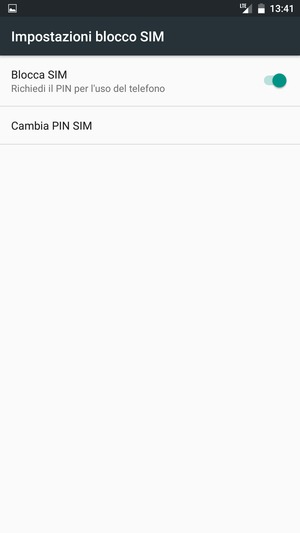 Seleziona Cambia PIN SIM