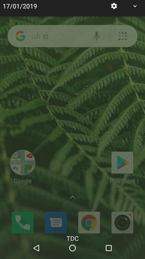 Slide down the top menu