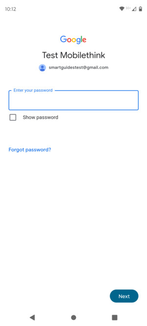 Enter your password and select Next