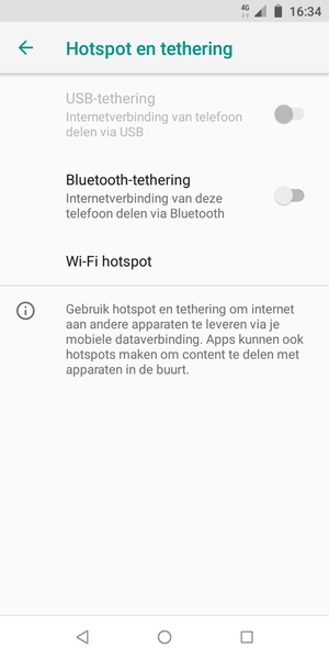Selecteer Wi-Fi hotspot
