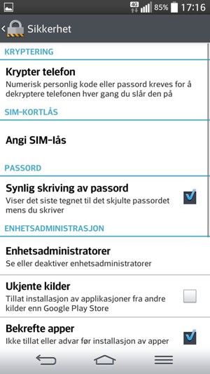 Velg Angi SIM-lås