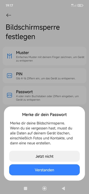 Wählen Sie Verstanden