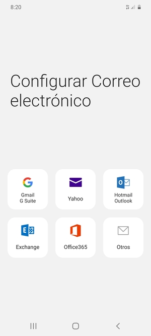 Seleccione Hotmail Outlook